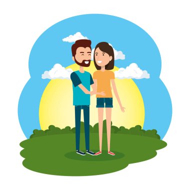 aşık çift kamp sahnesinde