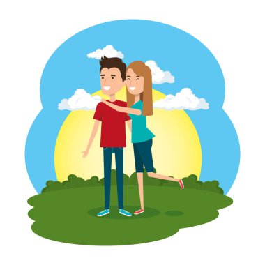 aşık çift kamp sahnesinde