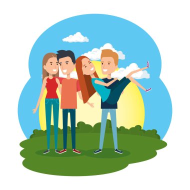 bir grup insan kampta