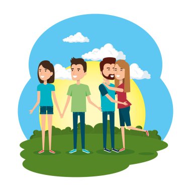 bir grup insan kampta