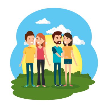 bir grup insan kampta