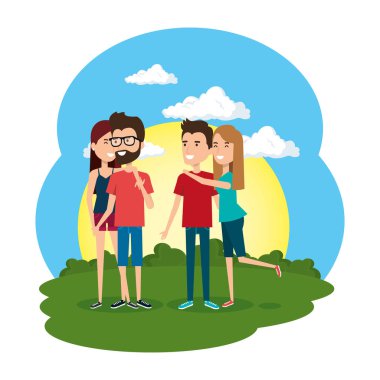 bir grup insan kampta