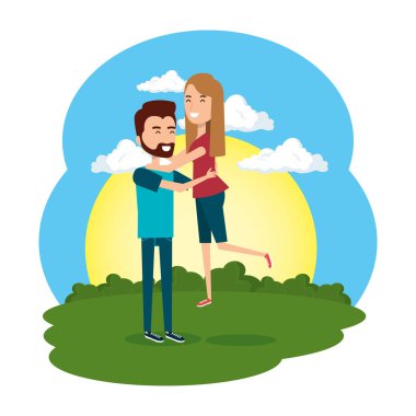 aşık çift kamp sahnesinde