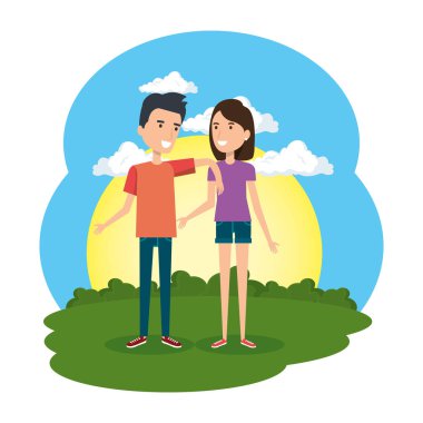 aşık çift kamp sahnesinde