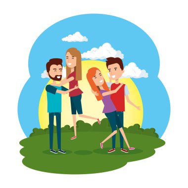 bir grup insan kampta