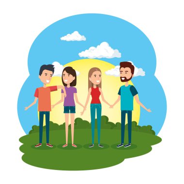 bir grup insan kampta