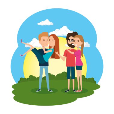 bir grup insan kampta