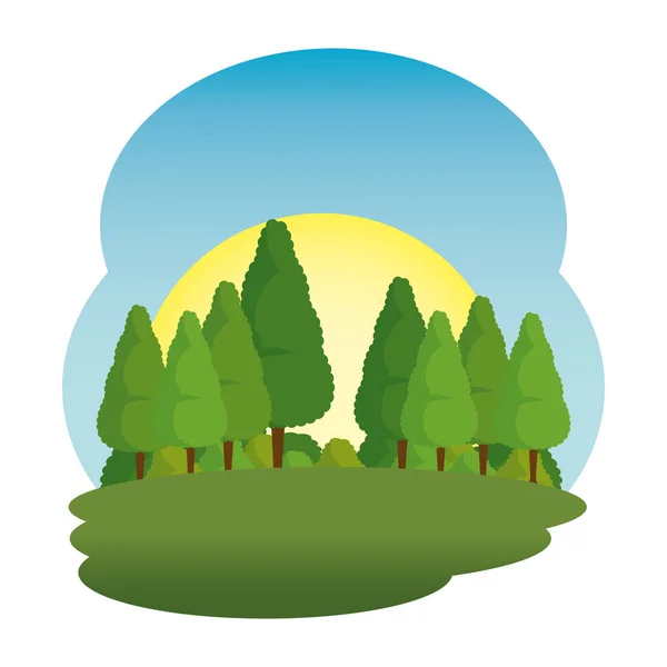 Campo campo paisaje escena — Vector de stock