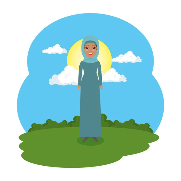 Femme arabe dans le camp — Image vectorielle