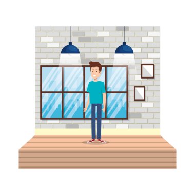 evde koridor karakter genç adam