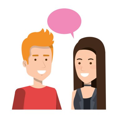 konuşma balonu avatarları ile çift
