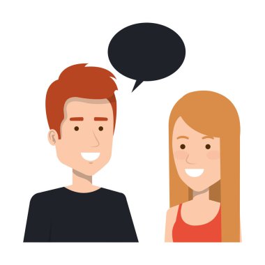 konuşma balonu avatarları ile çift