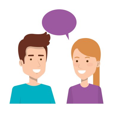 konuşma balonu avatarları ile çift