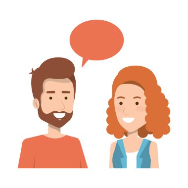 konuşma balonu avatarları ile çift