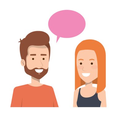 konuşma balonu avatarları ile çift