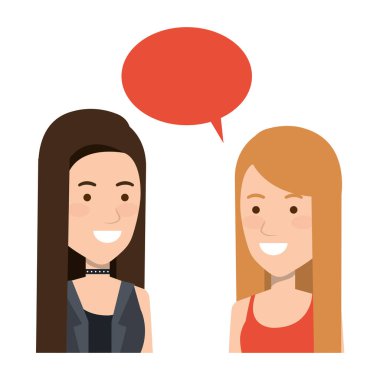 iki kız ile konuşma balonu