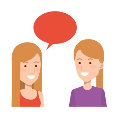 iki kız ile konuşma balonu