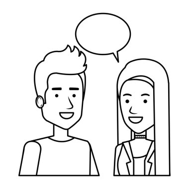 konuşma balonu avatarları ile çift