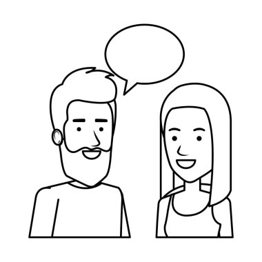 konuşma balonu avatarları ile çift