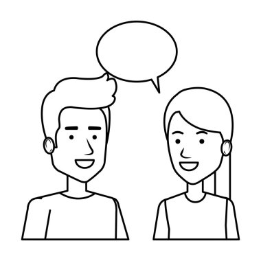 konuşma balonu avatarları ile çift