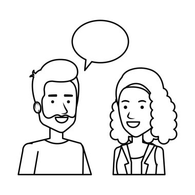 konuşma balonu avatarları ile çift
