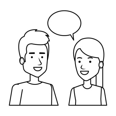 konuşma balonu avatarları ile çift