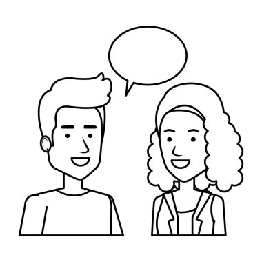 konuşma balonu avatarları ile çift