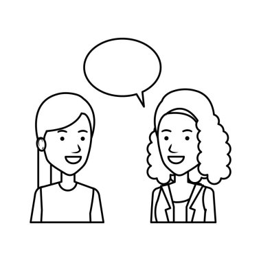 iki kız ile konuşma balonu