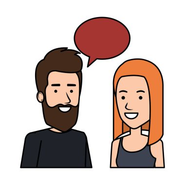 konuşma balonu avatarları ile çift