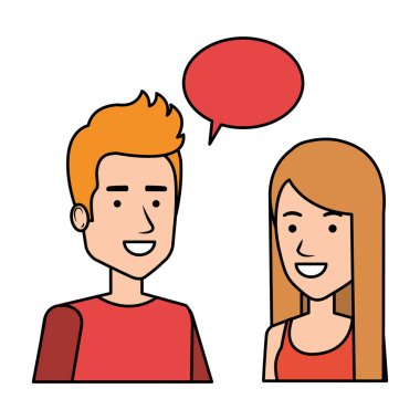 konuşma balonu avatarları ile çift