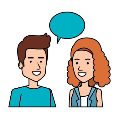 konuşma balonu avatarları ile çift