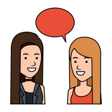 iki kız ile konuşma balonu