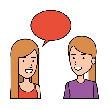 iki kız ile konuşma balonu