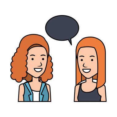 iki kız ile konuşma balonu