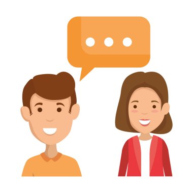 konuşma balonu karakterlerle genç çift