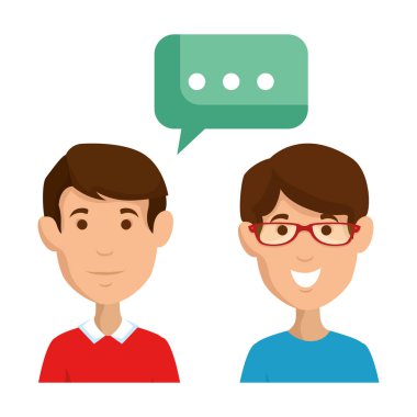 iki adam ile konuşma balonu