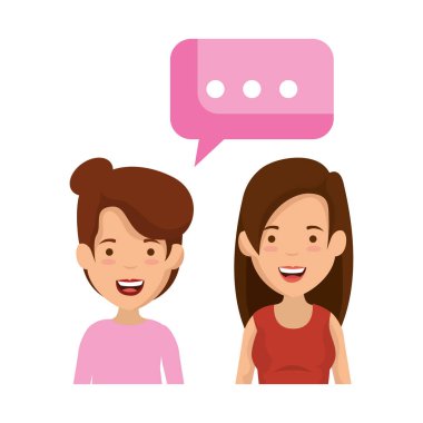 iki kız ile konuşma balonu