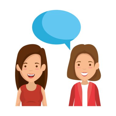 iki kız ile konuşma balonu