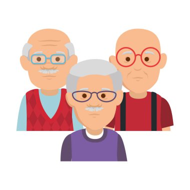 cute grandfathers avatars characters clipart