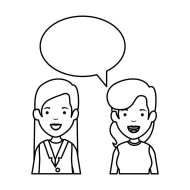 iki kız ile konuşma balonu