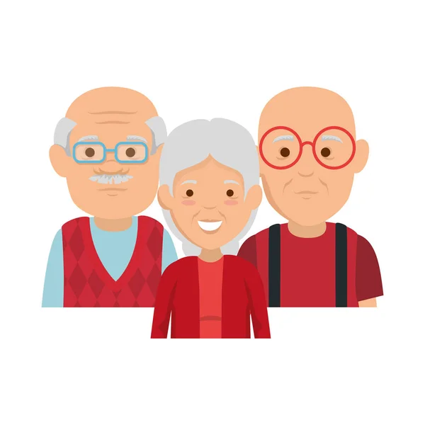 Grupo de abuelos personajes — Vector de stock