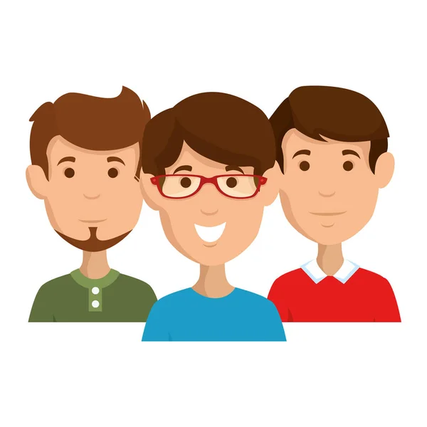 Groupe d'hommes avatars personnages — Image vectorielle