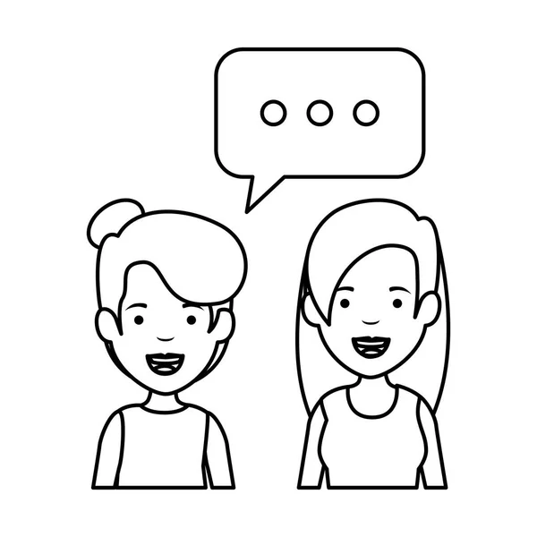 Δυο κορίτσια με συννεφάκι ομιλίας — Διανυσματικό Αρχείο
