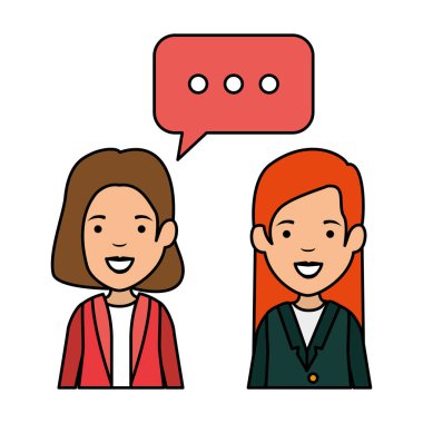 iki kız ile konuşma balonu