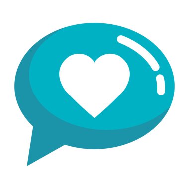 kalp sevgi ile konuşma balonu