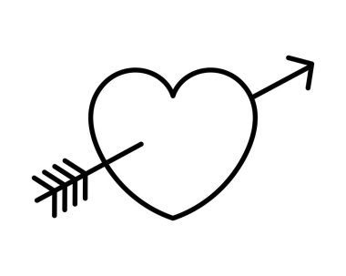 kalp aşk kartı ok ile