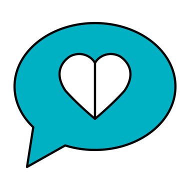 kalp sevgi ile konuşma balonu