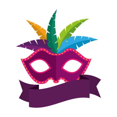 karnaval maske tüy ve bant ile