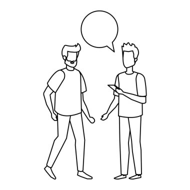 iki adam ile konuşma balonu