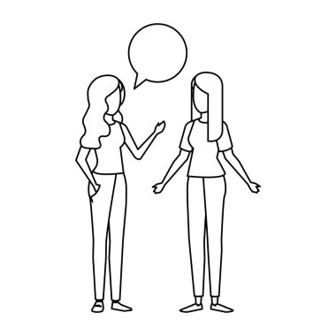 iki kız ile konuşma balonu